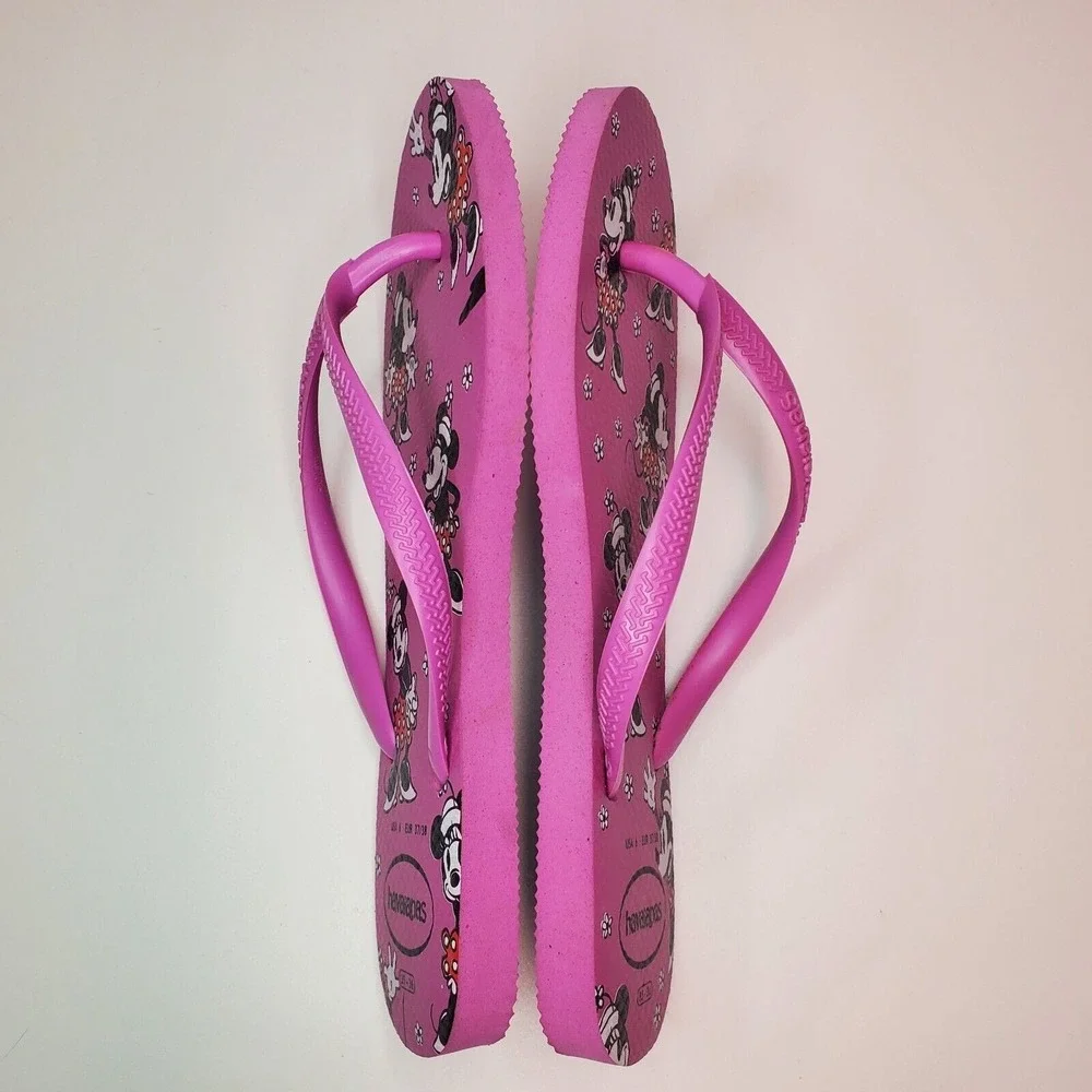 Havaianas Slim Disney Minnie Mouse Flip Flops Ice Pink Womens Size‎ 6 EUR 37/38